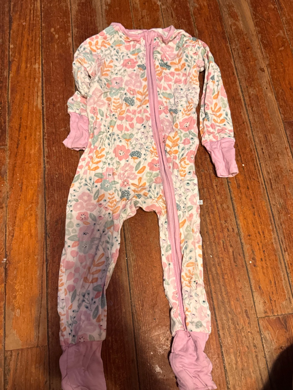 Caden Lane Bamboo onesie Floral Zip-Front Kids One-Piece Pajamas